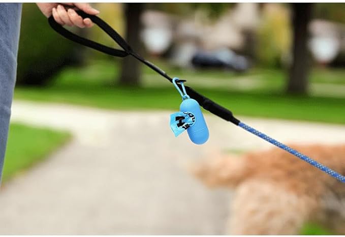 Dog Poop Bag Holder with Dog Poop Bags, Durable and Guaranteed Leakproof, Unscented, 1 Dispenser and 15 Bags (Pink)