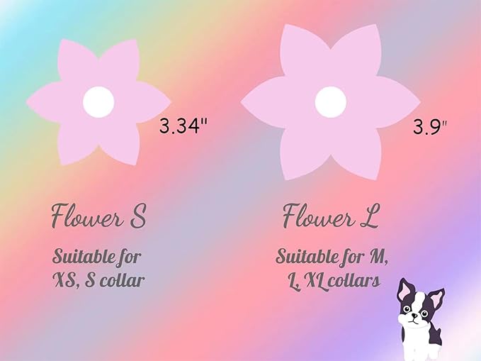 Elegant little tail Colorful Dog Collar for Female or Male Dogs, Flower Pet Collar Adjustable Dog Collars with Flower Gift for Large Dogs