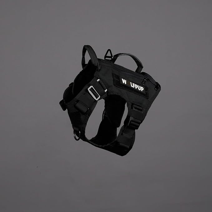 Tactical Dog Vest Harness (Alpha Black, X-Large)