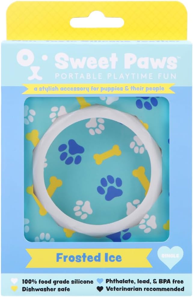 Puppy Teething Rings, Bracelet Food Grade Silicone Chew Toys for Small Dogs and Medium Dog, Puppy Nipping Solution Toys, Chew Toys for Puppies 0-6 Months - Frosted Ice