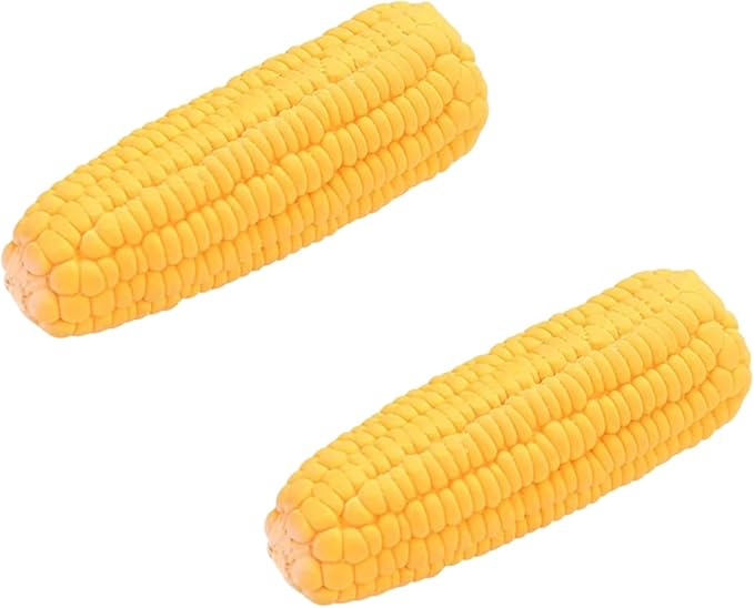 2Pcs Pet Dog Puppy Latex Corn Shape Squeaky Bite-Resistant Interactive Play Chew Toy Pet Supplies Dog Toy Corn, Toys Aggressive Chewers for Small/Medium/Large