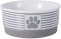 Bone Dry Paw & Patch Ceramic Pet Collection, Small Bowl, 4.25x2", Gray