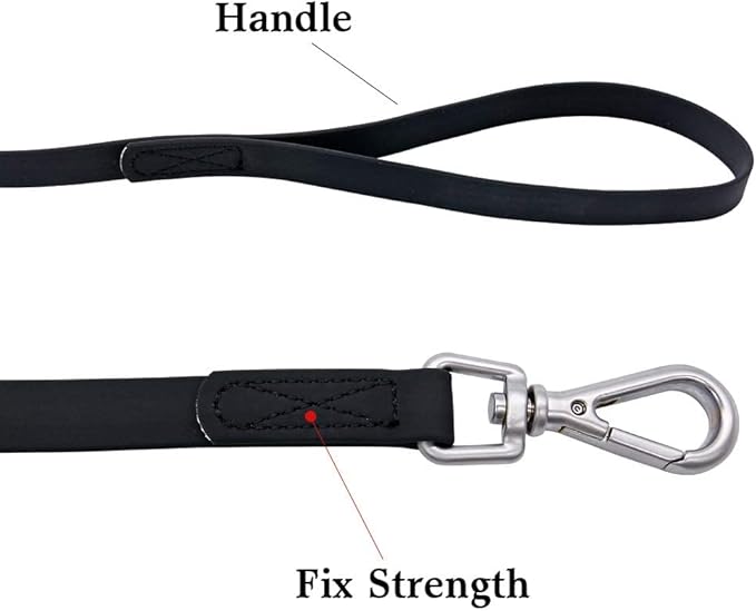 Waterproof Dog Training Leash 50FT 30FT 15FT 10FT 5FT Heavy Duty Recall Long Lead for Large Medium Small Dogs (50FT, Black)