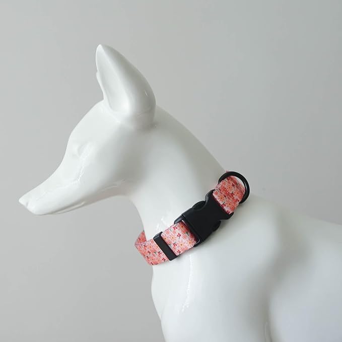 Dog Collars for Medium Dogs - Safety Buckle Durable Plastic Light-Weight,Boy Dogs Collar for Medium Dog Collar with Cute Patterns Soft Adjustable (Pink, M)
