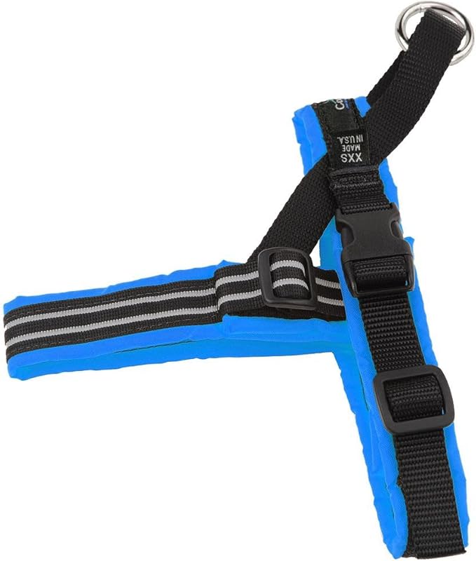 ComfortFlex Sport Dog Harness – No-Choke, Fully Padded, Non-Chafing Harness with Control Handle – Reflective, Lightweight, Adjustable for Active Dogs - Petite, Blue Jay