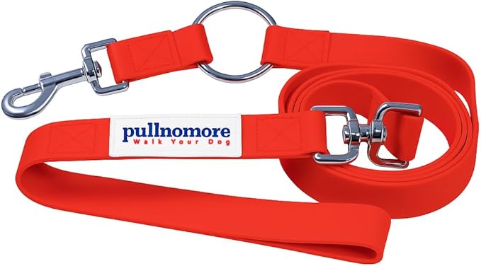 No-Pull Dog Leash, Chew Resistant, Waterproof, Durable PVC Material, Multiple Sizes and Colors (Red, Large)