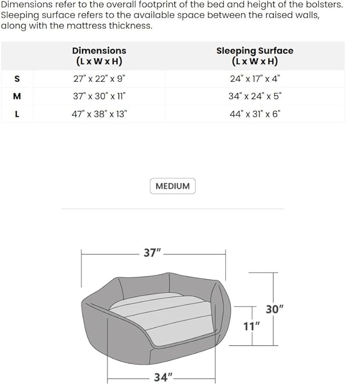 K9 Ballistics Tough Ripstop Oval Bolster Dog Bed, Calming Round Den Shape, Scratch Resistant, Machine Washable - Medium, Sage Green