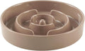 Ceramic 1.2 Cup Slow Feeder Dog Bowl for Medium and Small Breed, 7.3inch Puzzle Dog Food Dish, Anti-Gulping, Stop Bloat, Preventing Choking (Single Bowl-Brown Coffee)