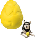 Generic Durable Dino Egg Dog Chew Toys for Aggressive Chewers: Long Lasting, Natural Rubber, Squeaky Fun, Yellow