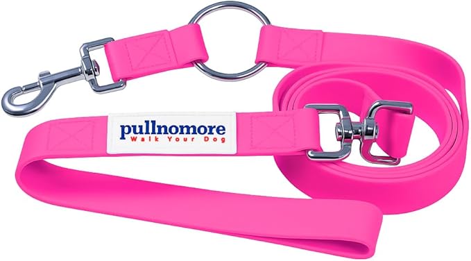 No-Pull Dog Leash, Chew Resistant, Waterproof, Durable PVC Material, Multiple Sizes and Colors (Pink, Large)