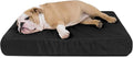 K9 Ballistics Tough Ripstop Orthopedic Rectangle Dog Bed Removable Washable Cover, Solid Orthopedic Foam for Size M Medium Dogs 33"x27", Obsidian Black