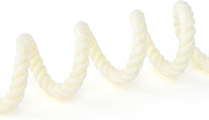 Mile High Life Dog Leash, Braided Cotton Rope Leashes with Leather Tailor Tip with Leather Tip - Heavy Duty Metal Clasp, 5FT, 1/2" Thick - Wedding, Walking Leash for Medium Large Dogs(Cream White)