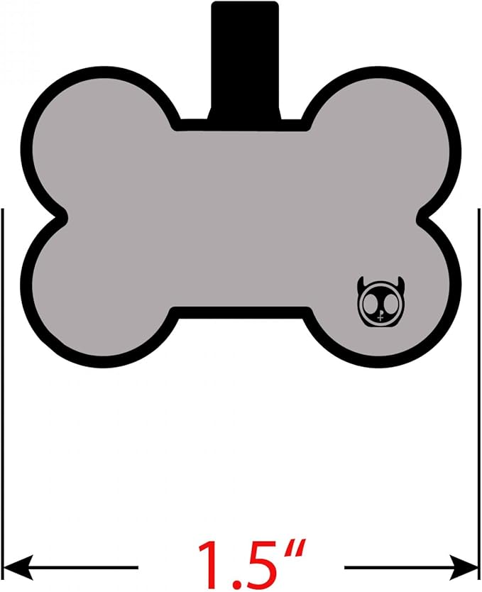 Silicone Silent Dog Tag Personalized with 5 Lines of Custom Deep Engraved Durable Soundless Pet ID Name Tag Bone Pink