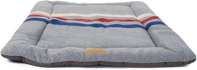 Pendleton Fleece Comfort Cushion Dog Bed - Cabin Stripe Gray, XL