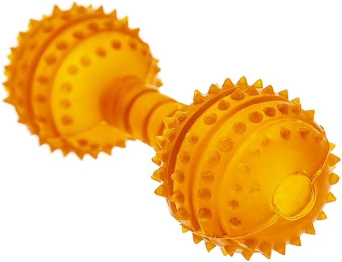 Fuzzy Puppy Dog Toys for Aggressive Chewers: All-Natural Rubber, Durable Dog Chew Toy, Fillable Interactive Dog Toys, Great Teething Toys for Puppies | Dumbbell, Medium (FP-Toy12)