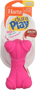 Hartz DuraPlay Dog Toy Bone, Medium, Assorted Colors, Bacon Scented (2 Pack) (Bundle)