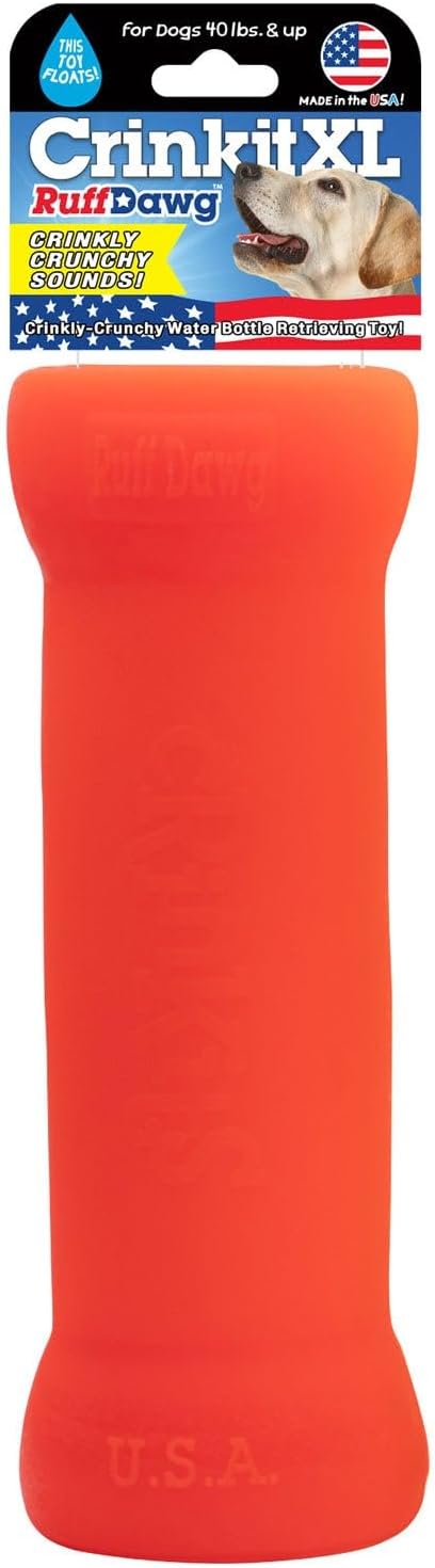 Ruff Dawg Crinkit XL – Noise-Making Dog Toy – Crinkly, Crunchy Water Bottle Toy for Aggressive Chewers – Fun & Safe Play for Dogs – High-Visibility Neon Colors