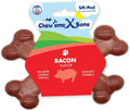 Chew’ems X Bone Dog Chew – Long-Lasting Bacon Flavor Treats for Aggressive Chewers – Rawhide-Free, Durable Dental Chews – Small Size