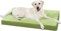 Dog Crate Bed Waterproof Deluxe Plush Dog Beds with Removable Washable Cover Anti-Slip Bottom Pet Sleeping Mattress for Large, Medium, Jumbo, Small Dogs, 41 x 27 inch, Green
