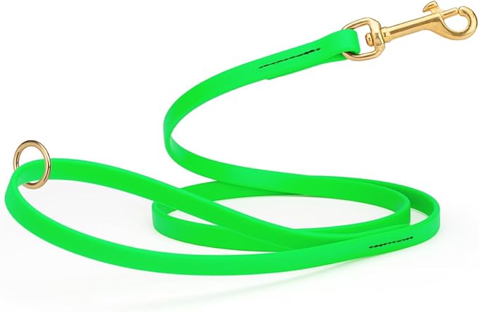 Viper Biothane K9 Working Dog Leash Waterproof Lead for Tracking Training Schutzhund Odor-Proof Long Line with Solid Brass Snap for Puppy Medium and Large Dogs 4ft, Tropical Green