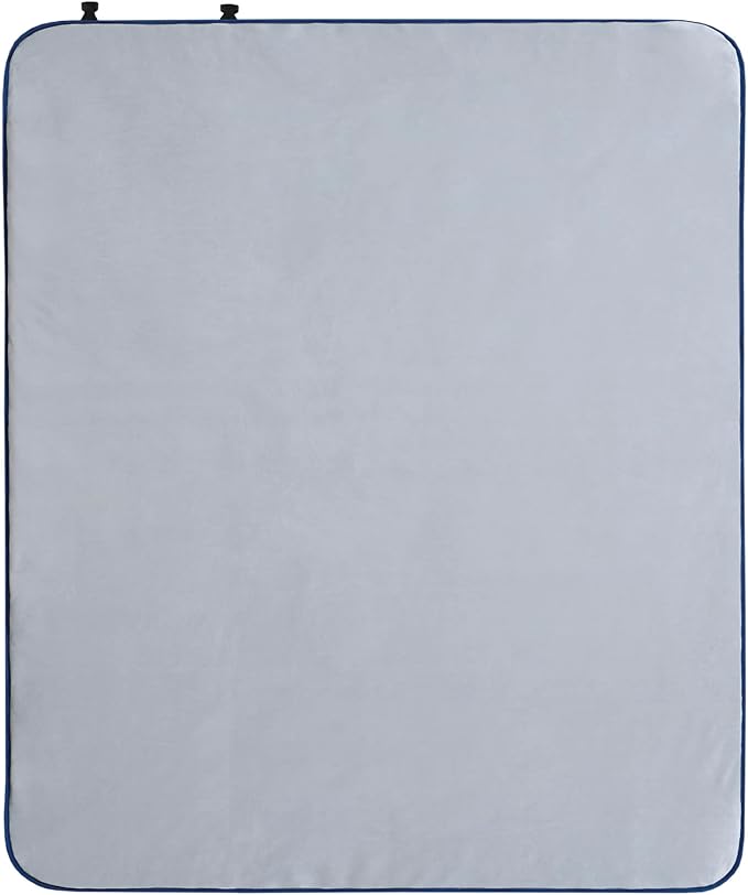 Friends Forever Large Travel Dog Bed Mat, Portable Pet Sleeping Pad with Carrying Strap, Couch Protector, Soft Quilted Cover Throw for Cold Weather, Machine Washable, 50" W x 60" L, GEO Navy/Grey