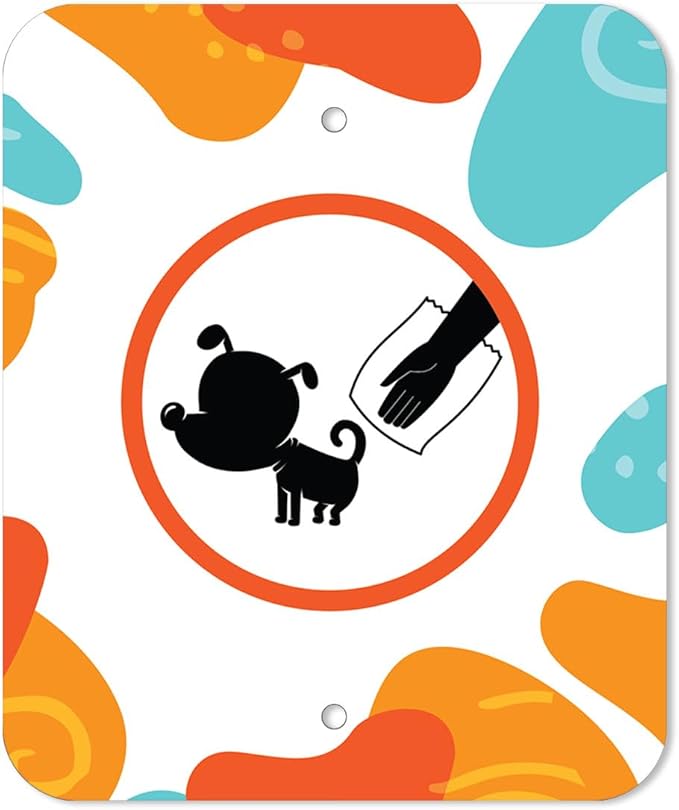 DISPENSE-ART™ collection "Abstract Paw" - Custom UV printed design on rust-proof aluminum 7' dog waste station with 400 dog waste roll bags