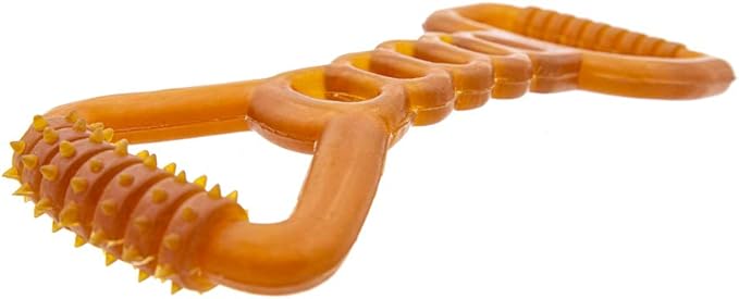 Fuzzy Puppy Dog Toys for Aggressive Chewers: All-Natural Rubber, Durable Dog Chew Toy, Tug of War Dog Toy, Great Teething Toys for Puppies | Double TUG (FP-Toy20)