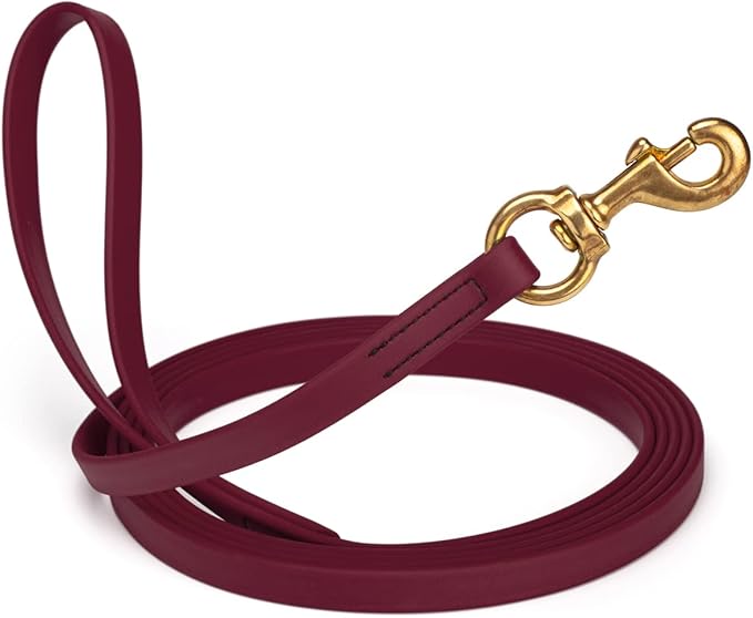Viper K9 Biothane Working Dog Leash Waterproof Lead for Tracking Training Schutzhund Dog Sport & Search - Odor-Proof Long Line with Solid Brass Snap for Puppy Medium Large 5/8" x 33ft Merlot Burgundy