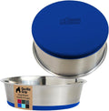 GORILLA GRIP Dog Bowls, Holds 4 Cups Each (32 fl oz), Heavy Duty Stainless Steel Food and Water Bowl for Feeding Dogs and Cats, Dishwasher Safe, Rust Resistant, BPA Free Rubber Base, Set of 2 Blue