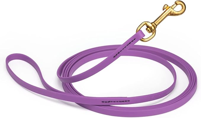 Viper K9 Biothane Working Dog Leash Waterproof Lead for Tracking Training Schutzhund Dog Sport & Search - Odor-Proof Long Line with Solid Brass Snap for Puppy Medium Large 3/8" x 10ft Amethyst Purple