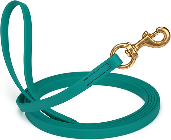 Viper K9 Biothane Working Dog Leash Waterproof Lead for Tracking Training Schutzhund Dog Sport & Search - Odor-Proof Long Line with Solid Brass Snap for Puppy Medium and Large 5/8" x 15ft Blue Aqua