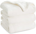 Bedsure GentleSoft Sherpa Fleece Blankets King Size for Bed, Non-Heated, Thick and Warm Throw for Women and Men, Soft Fuzzy Plush King Blanket for Winter, White, 108x90 Inches