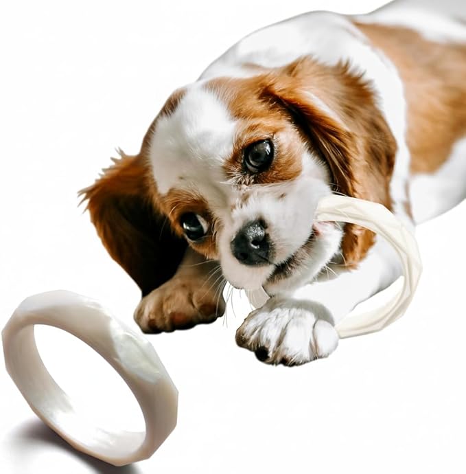 Puppy Teething Rings, Bracelet Food Grade Silicone Chew Toys for Small Dogs and Medium Dog, Puppy Nipping Solution Toys, Chew Toys for Puppies 0-6 Months - Frosted Ice