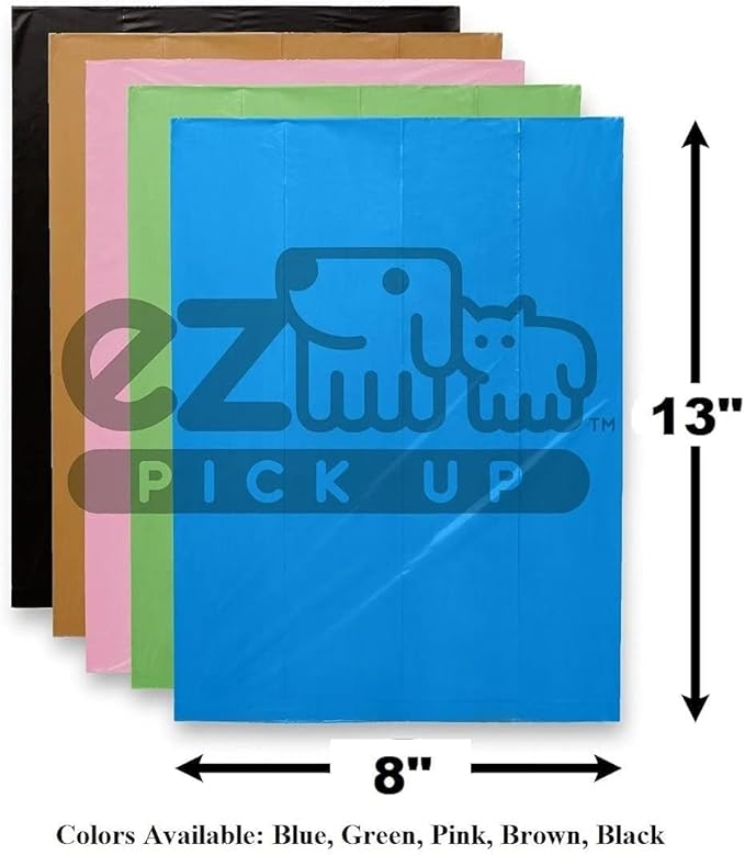 EZ Pick Up 1000 Count Dog Waste Poop Bags, Unscented Single Roll, Heavy Duty, Improved Thickness (Black - 1000ct)