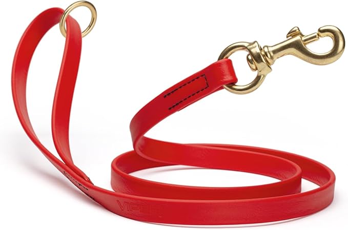 Viper Biothane K9 Working Dog Leash Waterproof Lead for Tracking Training Schutzhund Odor-Proof Long Line with Solid Brass Snap for Puppy Medium and Large Dogs 6ft, Cherry Red