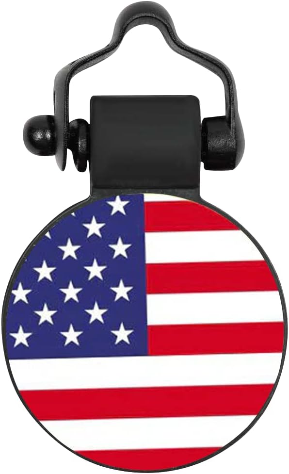 SiliDog - The Original Silicone Silent Dog Tag - Personalized Engraved Soundless Pet ID - As Seen On Shark Tank - Durable - Never Fades - White Circle - USA Flag
