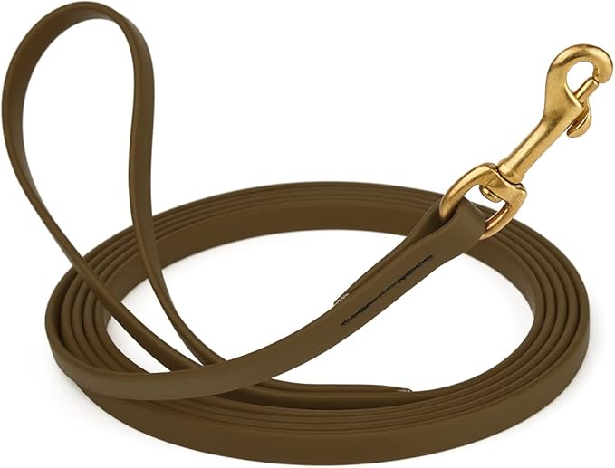 Viper K9 Biothane Working Dog Leash Waterproof Lead For Tracking Training Schutzhund Dog Sport & Search - Odor-Proof Long Line With Solid Brass Snap For Puppy Medium and Large 1/2" x 33ft Coyote Brown