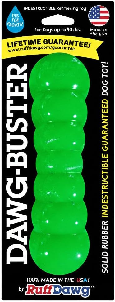 Ruff Dawg Dawg-Buster – Durable Dog Toy – Large, Tough Fetch Toy for Aggressive Chewers – High-Visibility Neon Colors – Floats, Bounces & Safe Play