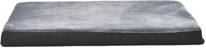 Amazon Basics Dog Bed with Cooling Gel Memory Foam, Machine Washable Removable Cover, Anti-Slip Bottom, Pressure-Relief Support for Dogs up to 90lbs, Extra Large (41" x 29"), Grey