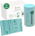 OrangeBio 55 Gallon Home Compostable Trash Bags, 15 Count, 1.5 Mils Extra Thick 38 x 56 Inches, 208 Liter, Compostable Liners, ASTM D6400 EN 13432 US BPI & OK Compost Home Certified