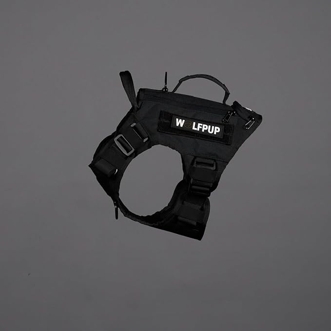Tactical Dog Vest Harness (Alpha Black, Large)