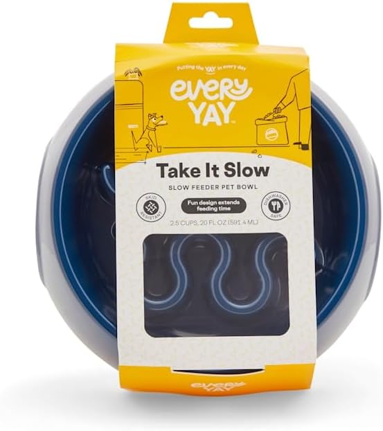 EveryYay by Petco Take it Slow Navy Plastic Slow Feeder Dog Bowl Small