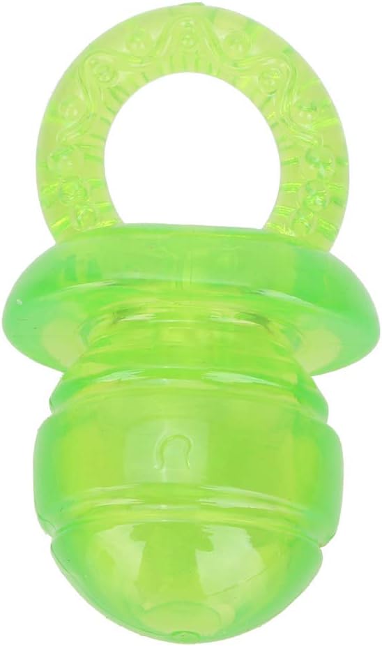 Pet Dog Chew Toy, 5PCS / Set Pacifier Shaped Pet Dogs Teether Teething Sounding Interactive Chew Toy Teeth Cleaning Interactive Training Play Toy for Pet Puppy Dog Supplies (Green)