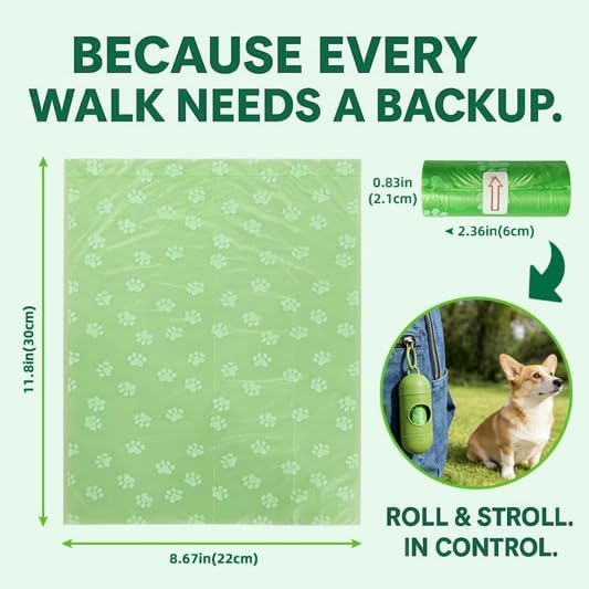Dog & Cat Poop Bags – 135 Count Leak-Proof Waste Bags with Dispenser, Tear-Resistant Pet Cleanup Bags for Puppies, Kittens & Small Pets