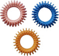 yansumi Small Pet Puppy Dog Chew Toys 3Pieces for Teething and Training Interactive Playing - 2.8 Inch, Soft Natural Rubber Ring Doggie Toys