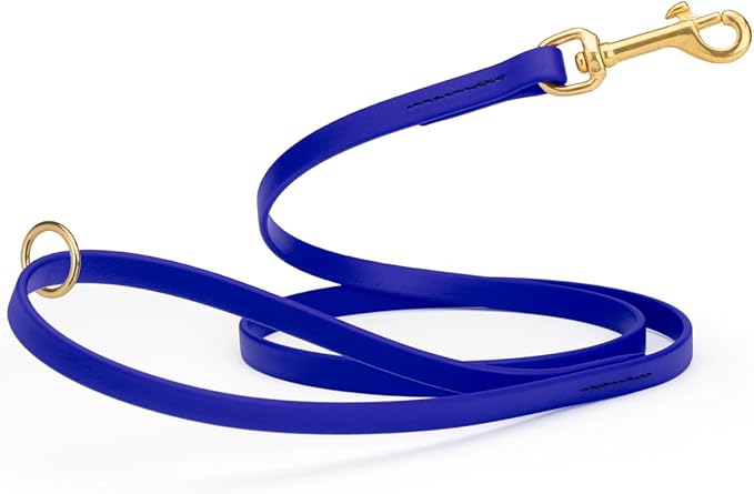 Viper Biothane K9 Working Dog Leash Waterproof Lead for Tracking Training Schutzhund Odor-Proof Long Line with Solid Brass Snap for Puppy Medium and Large Dogs 6ft, Blueberry Royal