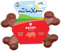 Chew’ems X Bone Dog Chew – Long-Lasting Bacon Flavor Treats for Aggressive Chewers – Rawhide-Free, Durable Dental Chews – Large Size