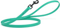 Dogline Biothane Waterproof Dog Leash Strong Coated Nylon Webbing with Black Hardware Odor-Proof Easy to Clean High Performance for Small or Large Dogs Made in USA 4 or 6 ft Lead, Teal