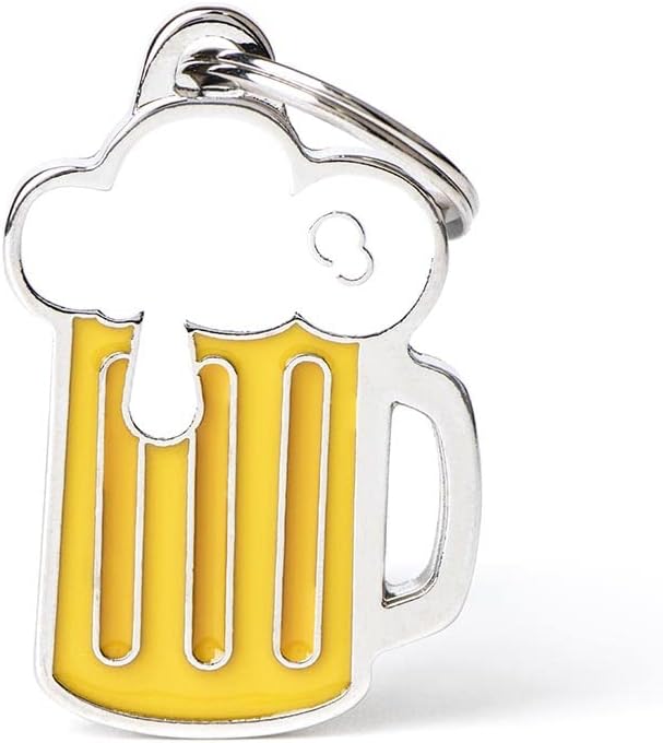 My Family Personalized Pet ID Tag Made in Italy, Beer, Free Engraved Dog Tag, Hand Enameled Metal, Food Collection