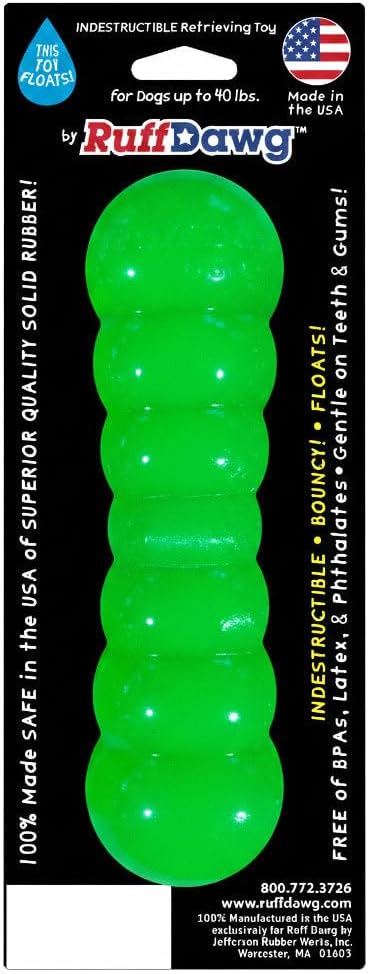 Ruff Dawg Dawg-Buster – Durable Dog Toy – Large, Tough Fetch Toy for Aggressive Chewers – High-Visibility Neon Colors – Floats, Bounces & Safe Play